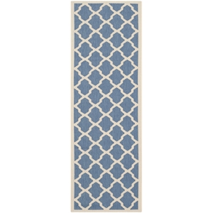 Pemberly Row Polypropylene Blue Indoor Outdoor Rug - Runner 2'3&quot x 6'7&quot