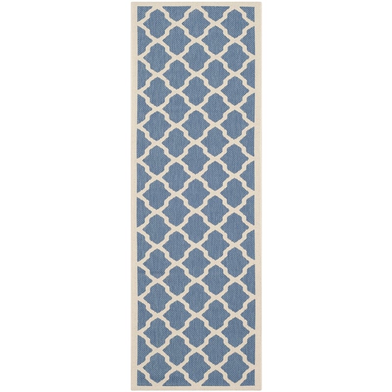 Pemberly Row Polypropylene Blue Indoor Outdoor Rug - Runner 2'3