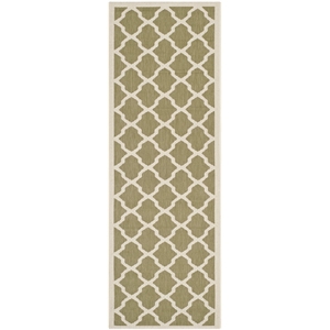 Pemberly Row Polypropylene Green Indoor Outdoor Rug - Runner 2'3&quot x 6'7&quot