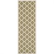 Pemberly Row Polypropylene Green Indoor Outdoor Rug - Runner 2'3