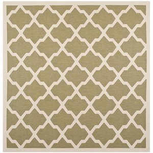 Pemberly Row Polypropylene Green Indoor Outdoor Rug - Square 5'3&quot