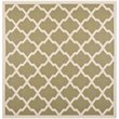 Pemberly Row Polypropylene Green Indoor Outdoor Rug - Square 5'3