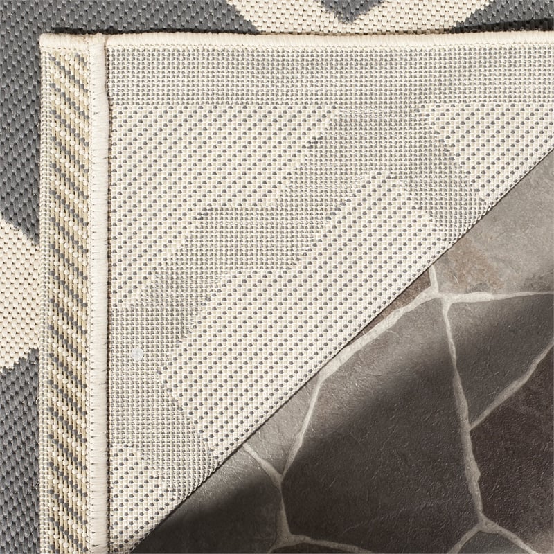 Pemberly Row Polypropylene Anthracite Indoor Outdoor Rug - 9' x 12'