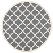Pemberly Row Polypropylene Anthracite Indoor Outdoor Rug - Round 5'3