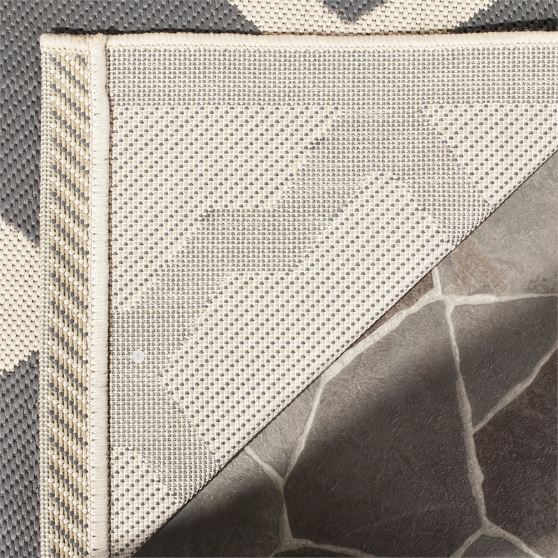 Pemberly Row Polypropylene Anthracite Indoor Outdoor Rug - Runner 2'3