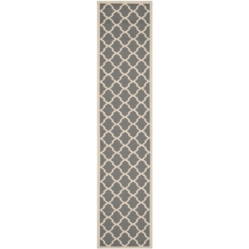 Pemberly Row Polypropylene Anthracite Indoor Outdoor Rug - Runner 2'3
