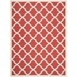 Pemberly Row Polypropylene Red Indoor Outdoor Rug - 8' x 11'