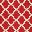 Pemberly Row Polypropylene Red Indoor Outdoor Rug - Square 4'
