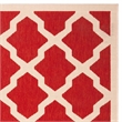 Pemberly Row Polypropylene Red Indoor Outdoor Rug - Square 4'