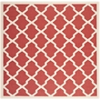 Pemberly Row Polypropylene Red Indoor Outdoor Rug - Square 7'10