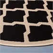Pemberly Row Polypropylene Black Indoor Outdoor Rug - Round 7'10