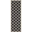 Pemberly Row Polypropylene Black Indoor Outdoor Rug - Runner 2'3