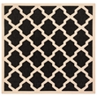 Pemberly Row Polypropylene Black Indoor Outdoor Rug - Square 4'