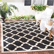 Pemberly Row Polypropylene Black Indoor Outdoor Rug - Square 5'3