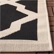 Pemberly Row Polypropylene Black Indoor Outdoor Rug - Square 5'3