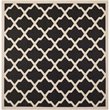 Pemberly Row Polypropylene Black Indoor Outdoor Rug - Square 7'10