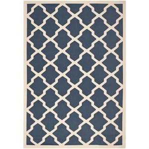 Pemberly Row Polypropylene Navy Indoor Outdoor Rug - 9' x 12'