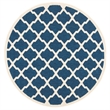 Pemberly Row Polypropylene Navy Indoor Outdoor Rug - Round 5'3