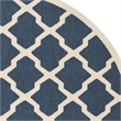 Pemberly Row Polypropylene Navy Indoor Outdoor Rug - Round 5'3