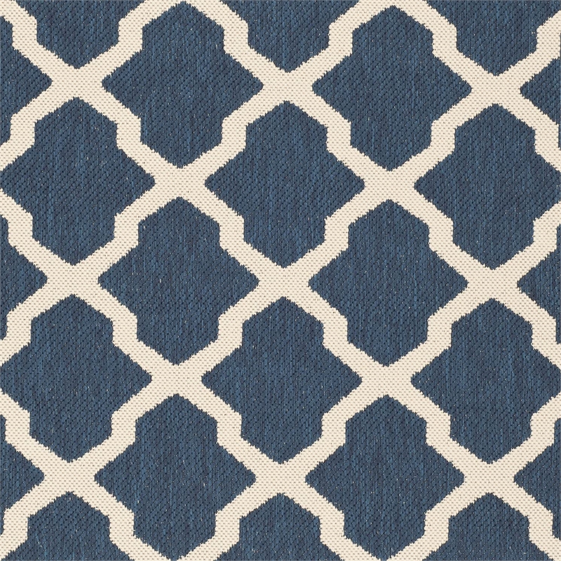 Pemberly Row Polypropylene Navy Indoor Outdoor Rug - Round 5'3