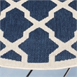 Pemberly Row Polypropylene Navy Indoor Outdoor Rug - Round 7'