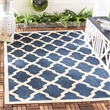 Pemberly Row Polypropylene Navy Indoor Outdoor Rug - Square 4'