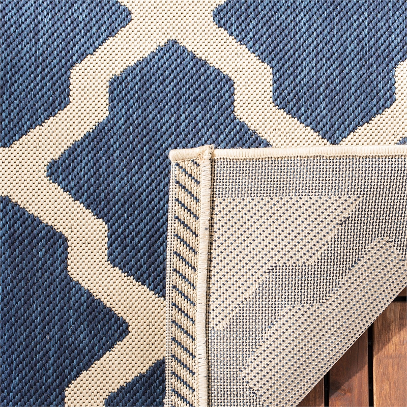 Pemberly Row Polypropylene Navy Indoor Outdoor Rug - Square 5'3