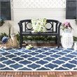 Pemberly Row Polypropylene Navy Indoor Outdoor Rug - Square 6'7