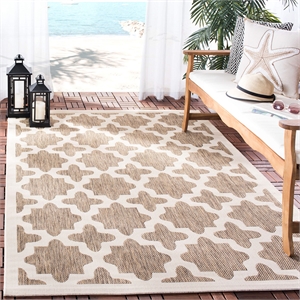 Pemberly Row Polypropylene Brown Indoor Outdoor Rug - 2' x 3'7&quot