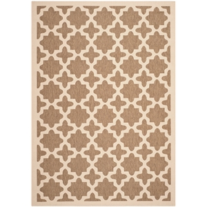 Pemberly Row Polypropylene Brown Indoor Outdoor Rug - 6'7&quot x 9'6&quot