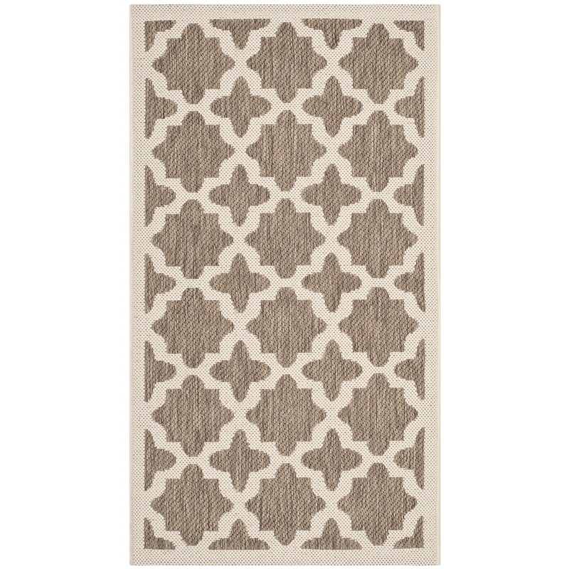 Pemberly Row Polypropylene Brown Indoor Outdoor Rug - 8' x 11'