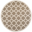 Pemberly Row Polypropylene Brown Indoor Outdoor Rug - Round 7'10