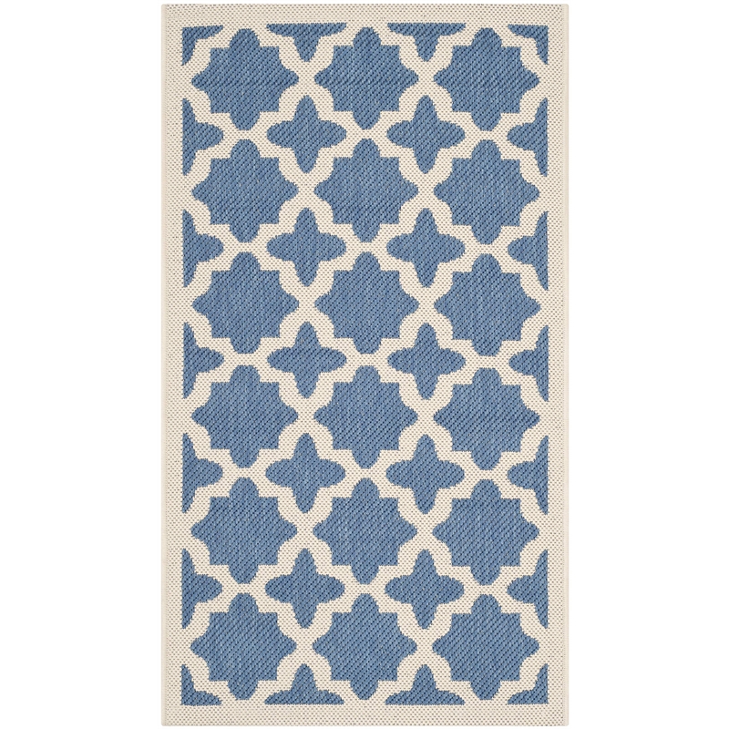Pemberly Row Polypropylene Blue Indoor Outdoor Rug - 2' x 3'7