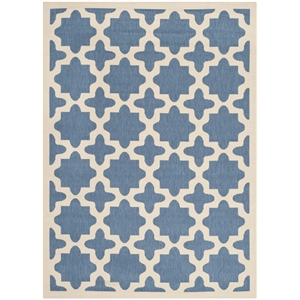 Pemberly Row Polypropylene Blue Indoor Outdoor Rug - 4' x 5'7&quot
