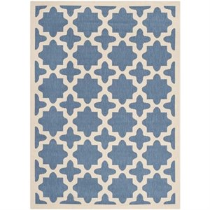 Pemberly Row Polypropylene Blue Indoor Outdoor Rug - 5'3&quot x 7'7&quot