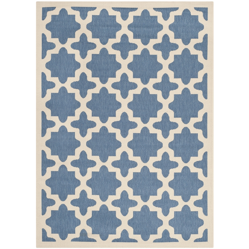 Pemberly Row Polypropylene Blue Indoor Outdoor Rug - 8' x 11'