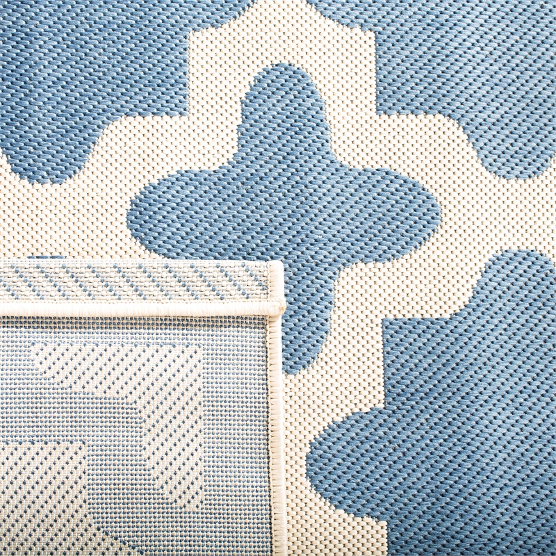 Pemberly Row Polypropylene Blue Indoor Outdoor Rug - 9' x 12'