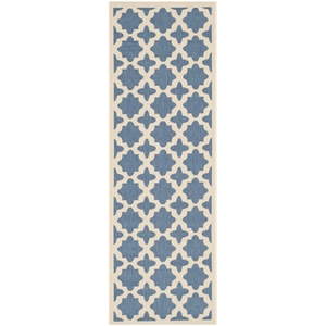 Pemberly Row Polypropylene Blue Indoor Outdoor Rug - Runner 2'3&quot x 6'7&quot