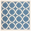 Pemberly Row Polypropylene Blue Indoor Outdoor Rug - Square 4'