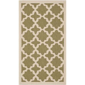 Pemberly Row Polypropylene Green Indoor Outdoor Rug - 2' x 3'7&quot