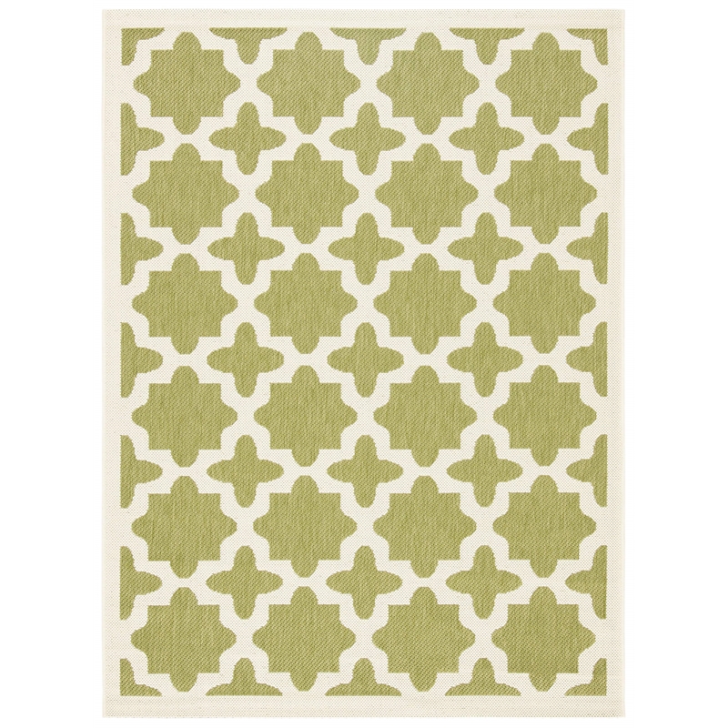 Pemberly Row Polypropylene Green Indoor Outdoor Rug - 4' x 5'7
