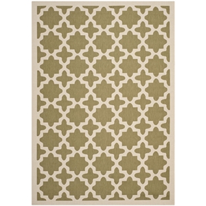 Pemberly Row Polypropylene Green Indoor Outdoor Rug - 6'7&quot x 9'6&quot