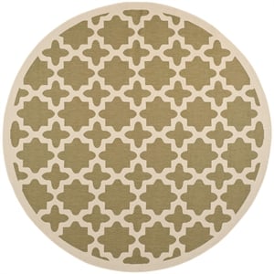 Pemberly Row Polypropylene Green Indoor Outdoor Rug - Round 7'10&quot