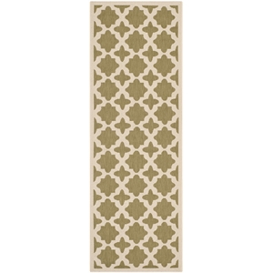 Pemberly Row Polypropylene Green Indoor Outdoor Rug - Runner 2'3&quot x 6'7&quot