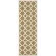 Pemberly Row Polypropylene Green Indoor Outdoor Rug - Runner 2'3