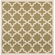 Pemberly Row Polypropylene Green Indoor Outdoor Rug - Square 4'