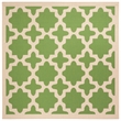 Pemberly Row Polypropylene Green Indoor Outdoor Rug - Square 5'3