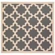 Pemberly Row Polypropylene Anthracite Indoor Outdoor Rug - Square 4'