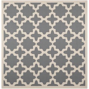 Pemberly Row Polypropylene Anthracite Indoor Outdoor Rug - Square 5'3&quot