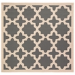 Pemberly Row Polypropylene Anthracite Indoor Outdoor Rug - Square 6'7